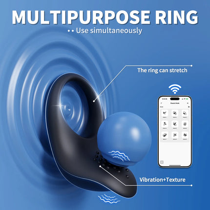 Vibrating Penis Ring for Men Male Delay Ejaculation Cock Ring Penis Massager Clitoral G Spot Stimulation Sex Toys for Couples 18
