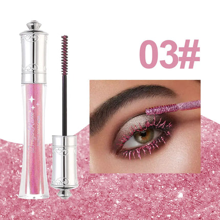 Shiny Diamond Colorful Mascara Blue Glitter Sparkling Waterproof Mascara Beauty Eyelashes Extension Quick Dry Shimmer Eye Makeup