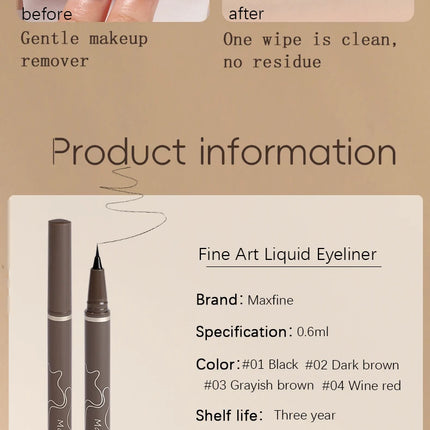 Smooth Very Fine Eyeliner Pen Longacting Quickdrying Waterproof Eyeliner Pen Suitable For Beginners Girls Holiday Gifts