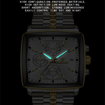 BINBOND Men's Watch Top Brand Luxury Sports Quartz Men's Watches Full Steel Waterproof Chronograph Wristwatch Men Relogio Masculino