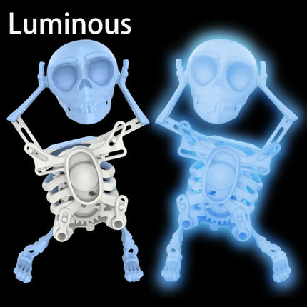 Dancing and Swinging Skull Toy Dancing Skeleton Wind Up Skeleton Clockwork Lighted Action Figure Articulated Flexible Skeleton