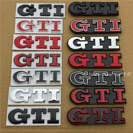 Metal GTI Logo Car Front Grille Emblem Badge for Volkswagen Polo Caddy Golf 4 5 6 8 Jetta Tiguan Touran Passat T-Roc MK3 MK4 MK5