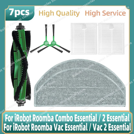 Compatible For iRobot Roomba 105 Combo, Roomba Combo Essential / 2 Essential  Main Side Brush Hepa Filter Mop Dust Bag Parts