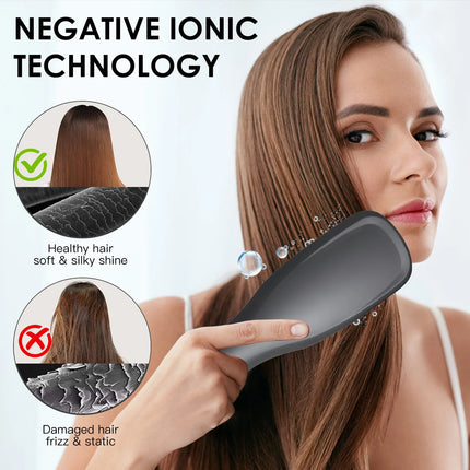 Hatteker EU Hot Air Comb Styling Comb for Straight Curly Electric Air Brush Women Anion Heating Comb Hair Straightening Brush