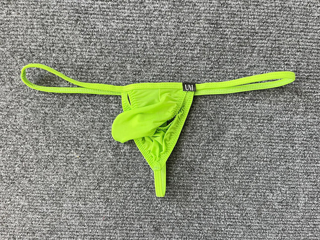 Men's Low-Waist Ice Silk Thong Underwear Openwork Split Design Breathable Sexy Thin Briefs New Arrival