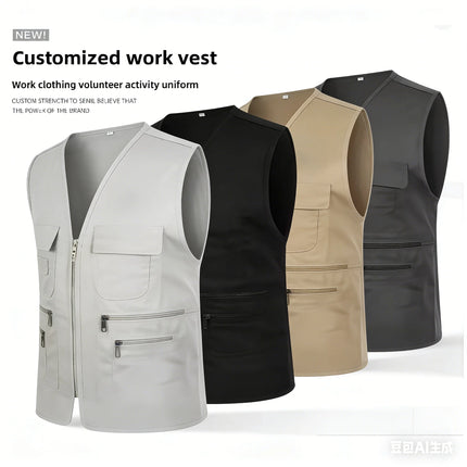 Men's Multi Pocket Tank Top Summer Men American Tactical Hiking Fishing Photography Director Mesh Sleeveless Outdoor Jacket Vest