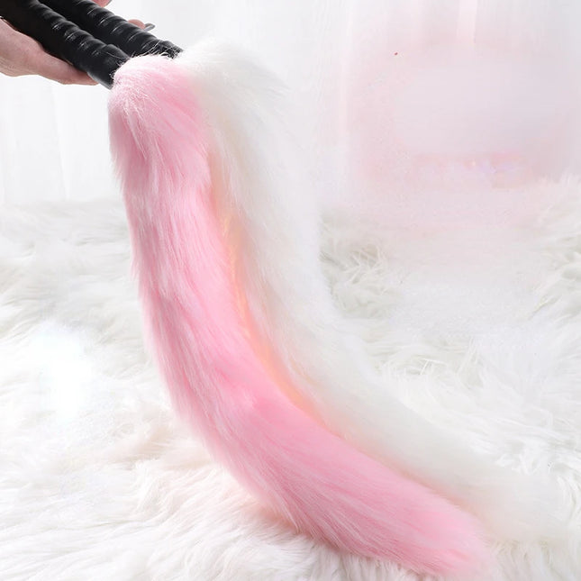 Fetish PU Leather With Fox Tail Whip Flogger Handle Spanking Paddle Flirting BDSM Adult Game Erotic Sex Toys for Women Couples