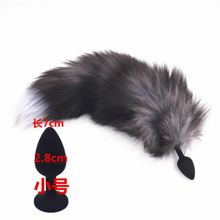 Small Size Sex Toy Tail Sexy Fox Tail Anal Plug Silicone Adult Products Cosplay Woman Men Anal Butt Plug Adults Game Couple Toys