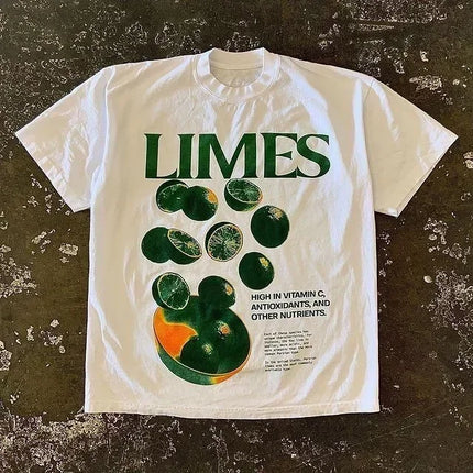 Summer 2000S New Fashion Kawaii Oversized Graphic T-Shirts Male Y2K Street Retro Pure Cotton Plus T-Shirt Casual Couple Tops