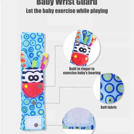 4pcs/Set Baby Infant Wrist Rattle Socks Toys 0-12 Month Girl Boy Early Educational Development Cute Toddlers Sensory Gifts