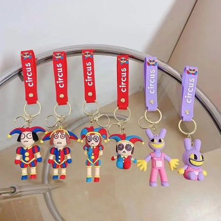 Magic Digital Circus Keychain Cross-Border Pamney Clown Rabbit Doll Doll Bag Car Keychain blocks  конструктор