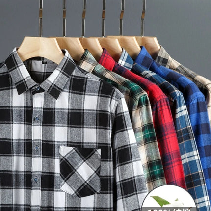11XL Fits 160 KG Men's Flannel Shirts Long Sleeve Big and Tall 100 Cotton Men's Plaid Flannel Shirts Long Sleeve with Pockets