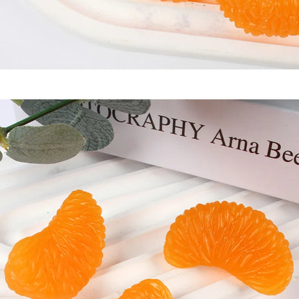 New Simulation Orange Petal Fruit Model Key Chain Creative Backpack Hanging Accessories Key Ring Party Gift