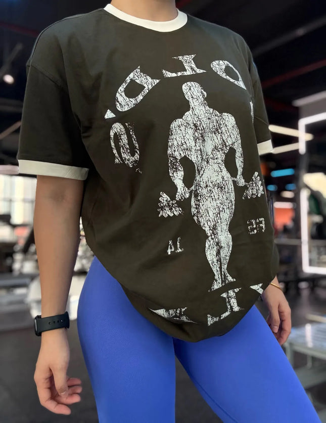 Men Fitness Cotton T-Shirt Printed - Summer Breathable Gym Running Top / T-Shirt Homme Fitness Coton Imprimé - Été Gym