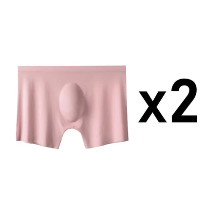 2 Pcs/Lot Men's Ultra-thin Panties Summer Ice Silk Boxers Briefs Underwear Lingerie Shorts Breathable Sexy Seamless Underpants