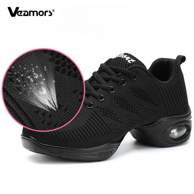 Women Dance Shoes Jazz Ballroom Dancing Comfortable Lady PU Soft Outsole Training Breathable Modern Tango Dance Sneakers