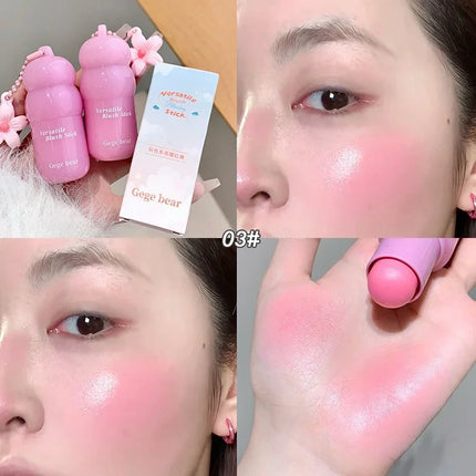 Magic Blush Stick 3-in-1 Cheek Lip Tinted Moistured Blush Stick Silky Brighten Cheek Cream Natural Cosmetics Makeup Products