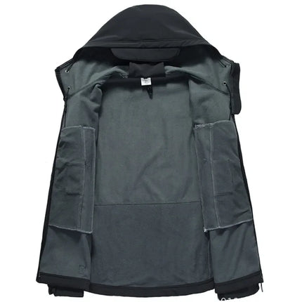 Military Shark Skin Soft Shell Jackets Men Tactical Windproof Waterproof Jacket Men Army Combat Jackets Mens Hooded Bomber Coats