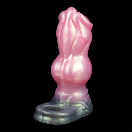 FAAK Pink Dildo Sheath Fantasy Ribbed Dragon Penis Sleeve Soft Silicone Sex Toys Stretchable Cock Enlargement Male Masturbator