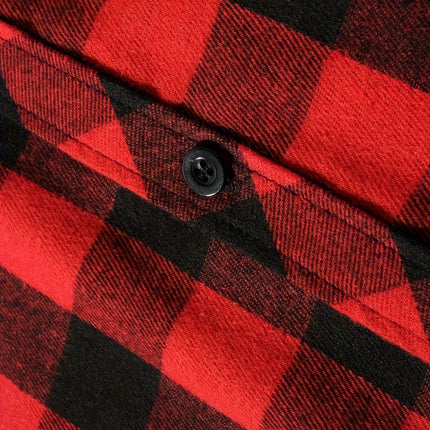 Men's Shirts Classic Plaid Casual Button Down Hooded Long Sleeved Double Pockets Shirt Hoodie Flannel Jacket Spring Autumn Tops