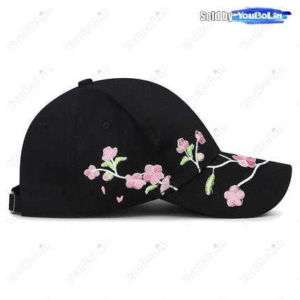 New national trend duckbill cap sun hat spring and autumn plum blossom embroidery national style curved brim baseball cap