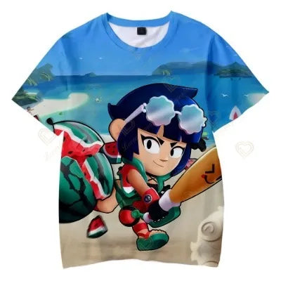 Anime T-shirt Children's Clothing Short Sleeve Tshirts Mico Kit Crow Leon Larry Lawrie Cartoon Kids T Shirts