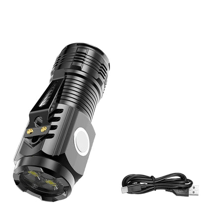 High Strong Power LED Flashlight Built-in Battery Type-C Rechargeable with Pen Clip Torch Outdoor Camping Emergency Lantern