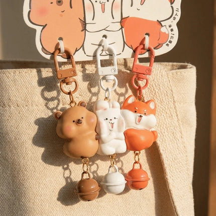 3 Pcs Set Charms Magnetic Magnetic Snap Keychain Resin Cartoon Keychain Sets Mini Backpack Charm Friends Gift