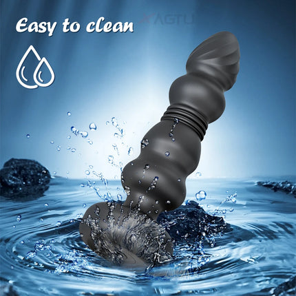 Thrusting Anal Beads Butt Plug Vibrator Male Prostate Massager Telescopic Vibrating Anal Plug Stimulator Sex Toys for Women Men