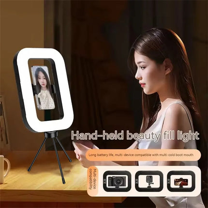 For Mobile Live Broadcast Selfie Light Decoration Portable Handheld Ring LED Light New Rabbit Cage Lighting Photography Lamp