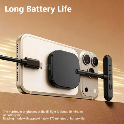 Adjustable 5-Level Color Temperature Magnetic Phone Flashes Selfie Fill Light for Magsafe iPhone 17~12 Vlog Reading Lights