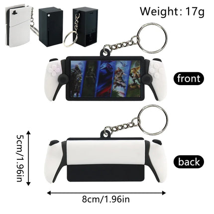 Fashion Ps5 Simulation Drop Glue Console Game Handle KeyChain Boys Pendant llaveros Simple Tide Play Hanging Ornaments Gifts