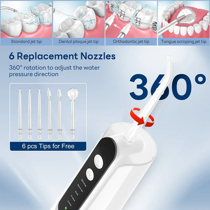 Oral Irrigator Portable Water Flosser Dental Pick 5 Modes 360° Rotated Jet For Cleaning Teeth Thread Floss Mouth Washing Machine