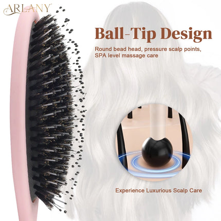 ARLANY Matte Boar Bristle Hair Brush Nylon Teeth Hair Extension Brush Set Women Cushion Brush Hair Styling Smoothing Detangling