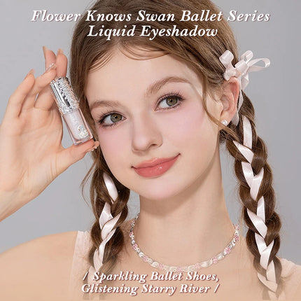 Flower Knows Swan Ballet Series Liquid Eye Shadow Pearlescent Fine Shiner Fine Sparkling Sequins 4g Eye Makeup