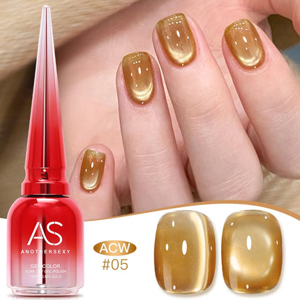 AS 15ml Luxury Coffee Cat Nail Gel Polish Tpo Free Soak Off UV LED Dark Brown Cat Eye Manicure Gel Polish Nail Art Varnish Gel