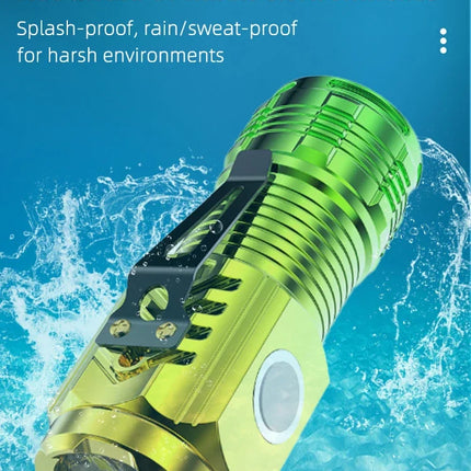 3LED Super Bright Flashlight  Mini Burst Flash Torch Rechargeable Outdoor Waterproof Emergency Spotlight with Pen Clip Magnet