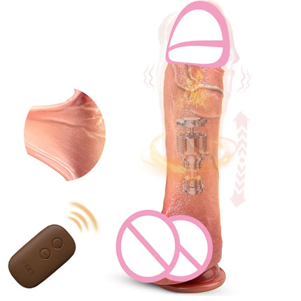 Realistic Dildos for Women Telescopic Vibrator Heating G Spot  Anal Vaginal Stimulation Strap on Masturbation Massager Sex Toys
