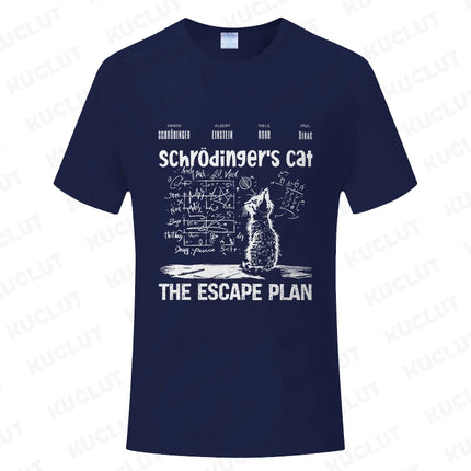 T Shirt for Men Clothing Fashion  Cat The Escape Plan Geeky Printed T Shirts Harajuku Short Sleeve Tee Casual Men's Clothing