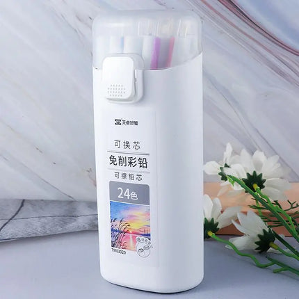 Automatic Pencil Colored Lead Smooth Writing School Office Sketching Painting Writing Stationery Supplies 12/18/24/36Colors