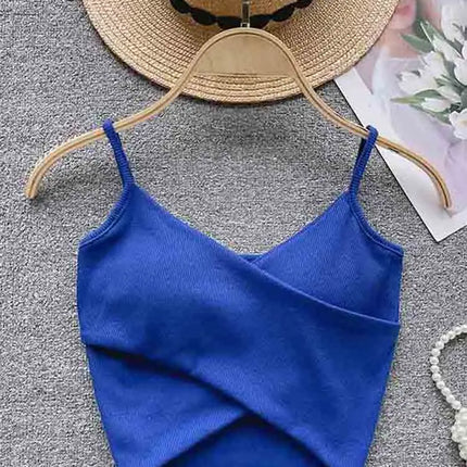  Irregular Casual Sport Camisole Women Strap Design Solid Fashion 2025 Y2K Elegant Ladies Chic Slim Tank Tops