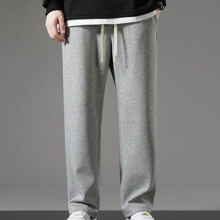 Spring Autumn Men Sweatpants Korean Fashion Sportswear Drawstring Wide Leg Straight Track Pants Cotton Casual Loose Trousers