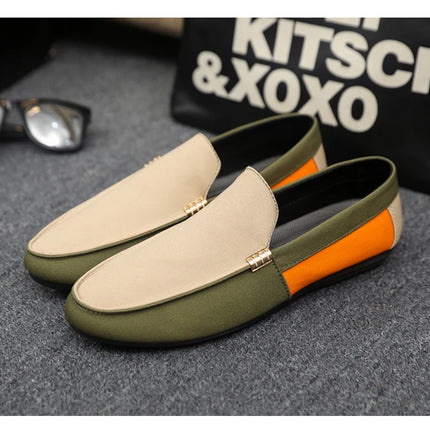 2025 Spring/Autumn New Arrivals: Fashionable Men's Shoes Large Colour Block Patchwork Loafers Versatile Stylish  Student Shoes