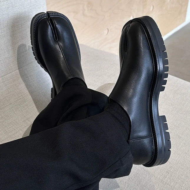 Chunky Platform Slip-on Tabi Loafers Women Brand Designer Split Toe Size 35-45 Unisex Concise Fashion Pig Trotter Shoes 2025