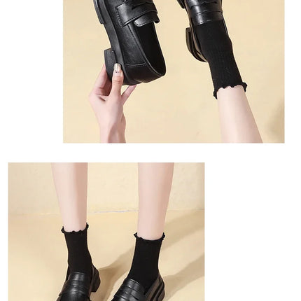 New Japanese Style College Student Cosplay Lolita Shoes for Women/Girls Fashion Black/Coffee Uniform Platform Shoes 2025