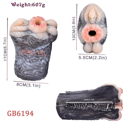 GEEBA Dual Channel Soft Silicone Male Masturbator Realistic Vagina Pocket Pussy Men's Stroker Adult18+ Onahole Sex Toys For Men