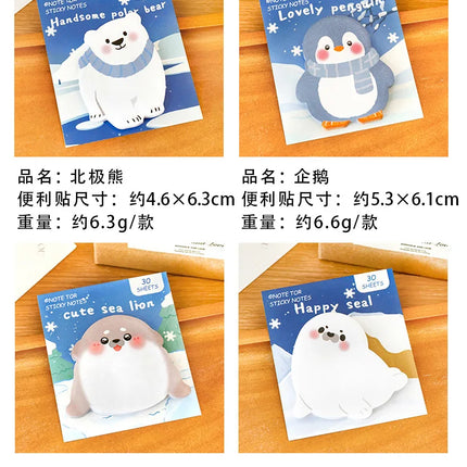 Ins Cartoon Cute Animal Sticky Note Student Special-shaped Penguin Note Book Can Paste Messages and Notes N Times Memo Pad