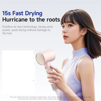 High-speed bladeless hair dryer Negative ion hair care High power, silent and quick drying, portable, suitable for home travel