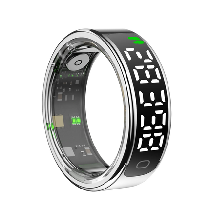 R13 Smart Ring Men Women with Charging Case,Heart Rate Blood Oxygen,Skin Temperature Monitor,5ATM Waterproof For Android iOS