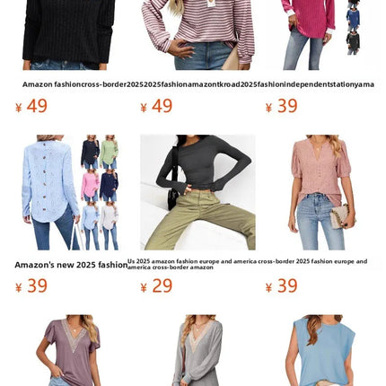 Casual Long Sleeve V-Neck Polo Shirt Men's Autumn Winter Fashion Independent Station Hit Button Leisure Top Polyester Fiber